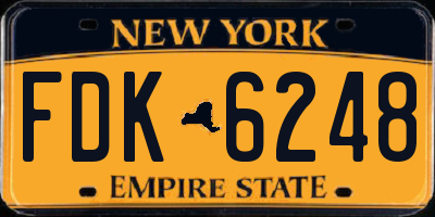 NY license plate FDK6248