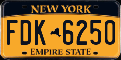 NY license plate FDK6250