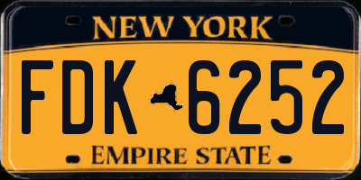 NY license plate FDK6252