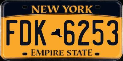 NY license plate FDK6253