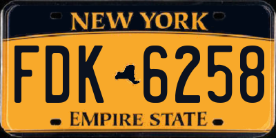 NY license plate FDK6258