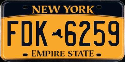 NY license plate FDK6259