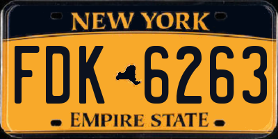 NY license plate FDK6263