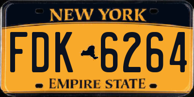 NY license plate FDK6264