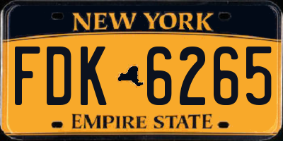 NY license plate FDK6265