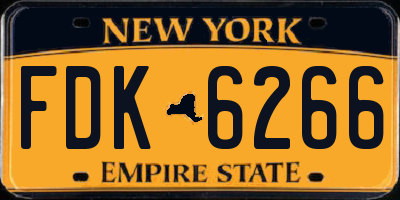 NY license plate FDK6266