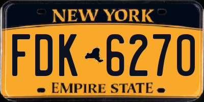 NY license plate FDK6270