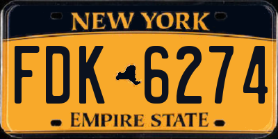 NY license plate FDK6274