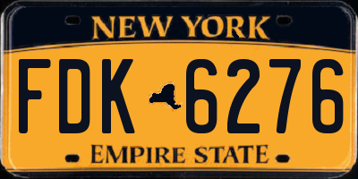 NY license plate FDK6276