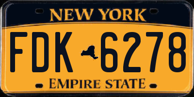 NY license plate FDK6278