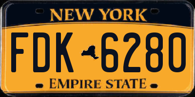 NY license plate FDK6280