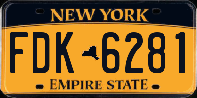 NY license plate FDK6281
