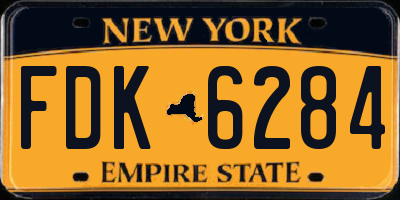 NY license plate FDK6284