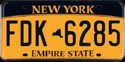 NY license plate FDK6285