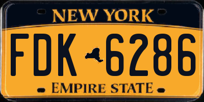 NY license plate FDK6286