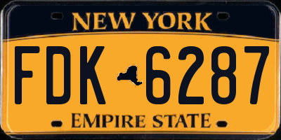 NY license plate FDK6287