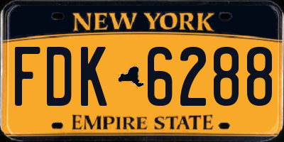 NY license plate FDK6288