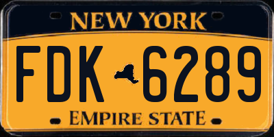NY license plate FDK6289