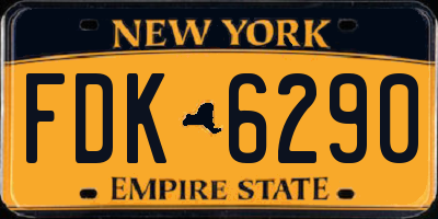 NY license plate FDK6290