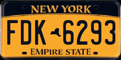 NY license plate FDK6293
