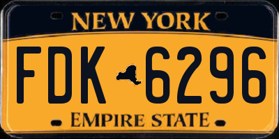 NY license plate FDK6296