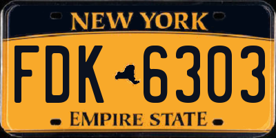 NY license plate FDK6303