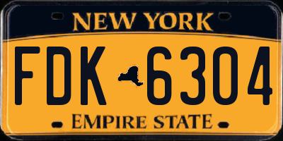 NY license plate FDK6304
