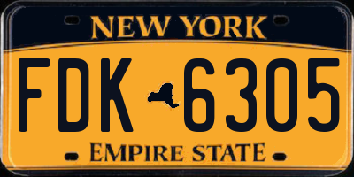 NY license plate FDK6305