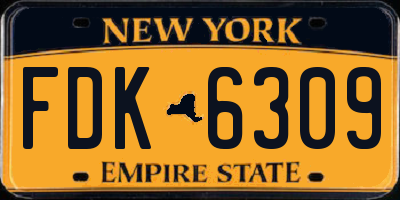 NY license plate FDK6309