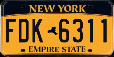 NY license plate FDK6311