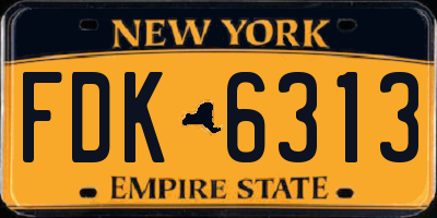 NY license plate FDK6313