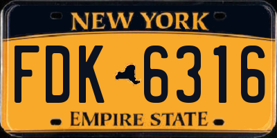 NY license plate FDK6316