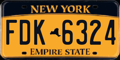 NY license plate FDK6324