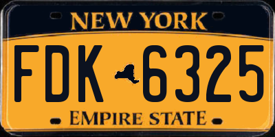 NY license plate FDK6325