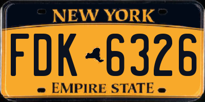 NY license plate FDK6326