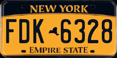 NY license plate FDK6328