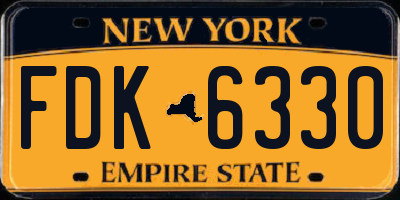 NY license plate FDK6330