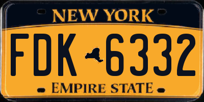 NY license plate FDK6332