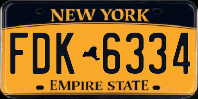 NY license plate FDK6334