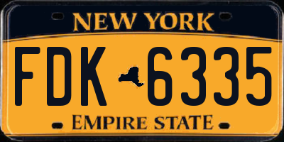 NY license plate FDK6335