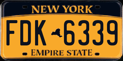 NY license plate FDK6339