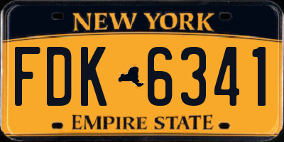 NY license plate FDK6341
