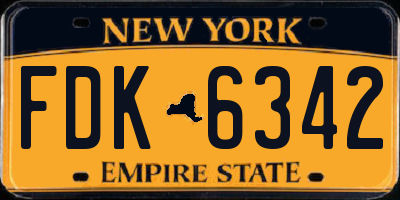 NY license plate FDK6342