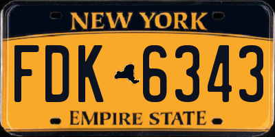 NY license plate FDK6343