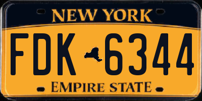 NY license plate FDK6344