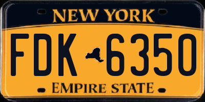 NY license plate FDK6350