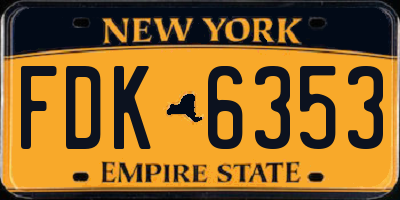 NY license plate FDK6353