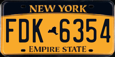 NY license plate FDK6354