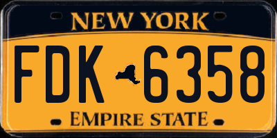 NY license plate FDK6358