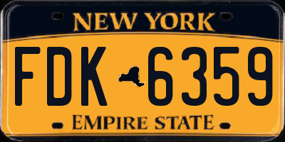 NY license plate FDK6359